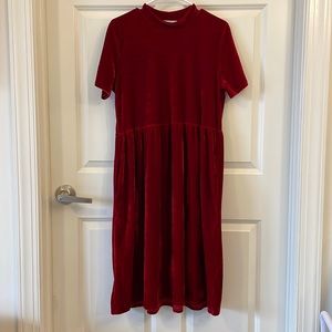Ashley Lemieux Red Velvet Dress